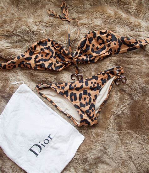 dior leopard bikini|dior swimsuit tops.